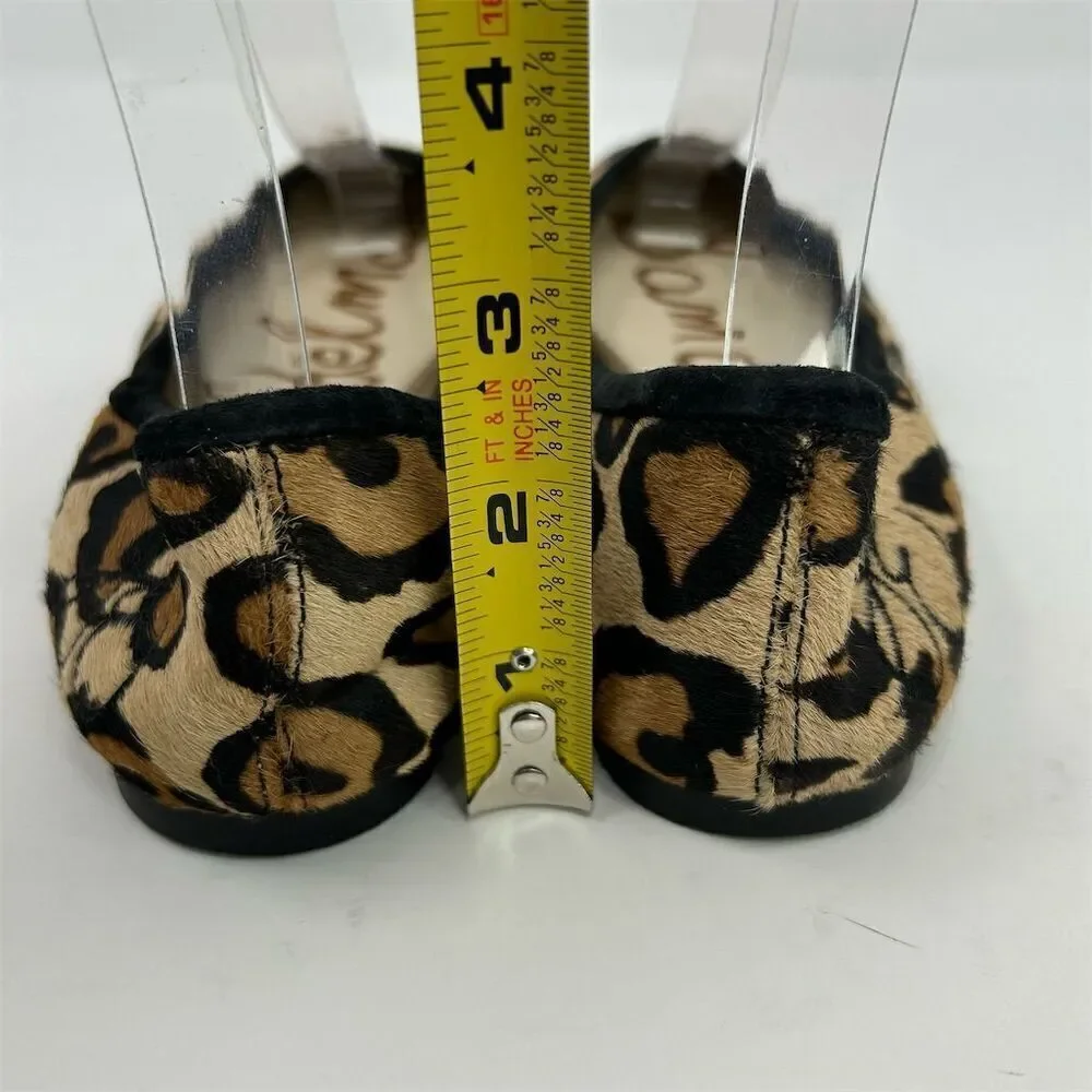 Sam Edelman Women's Leopard Print Leather Ballet Flats Size 6.5 Chic Casual